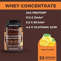 Fitreva Whey Concentrate Protein Powder 80% with 24g Protein - Mango Flavor - 1 Kg ( 33 Servings)-thumb2