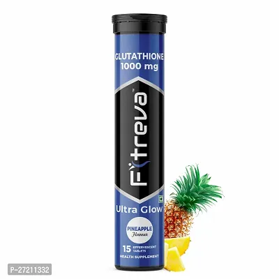 Fitreva Glutathione 1000 mg Effervescent Tablets for Extra Glow  - Pineapple Flavor ( Pack of 1)