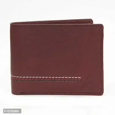 Stylish Solid Brown Genuine Leather Wallet For Men-thumb3