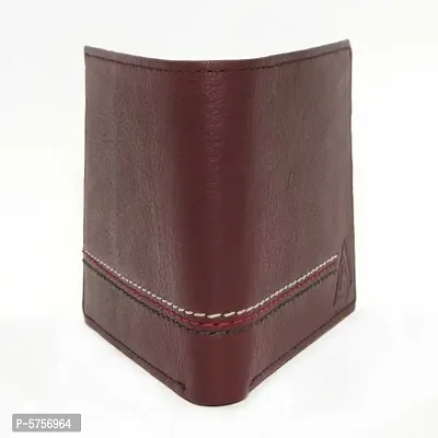 Stylish Solid Brown Genuine Leather Wallet For Men-thumb0