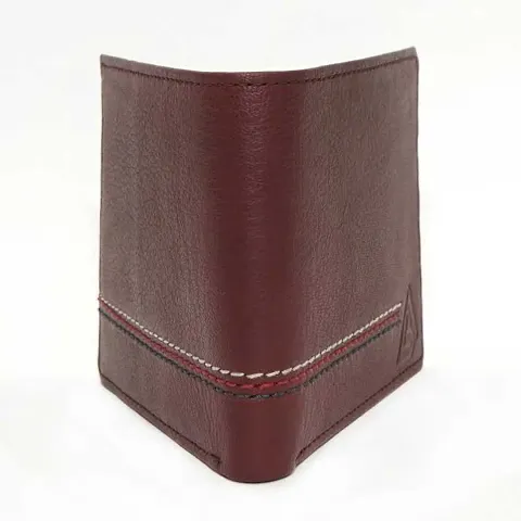 Trendy Solid Two Fold Leather Wallets For Men