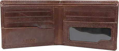 Stylish Solid Brown Genuine Leather Wallet For Men-thumb2