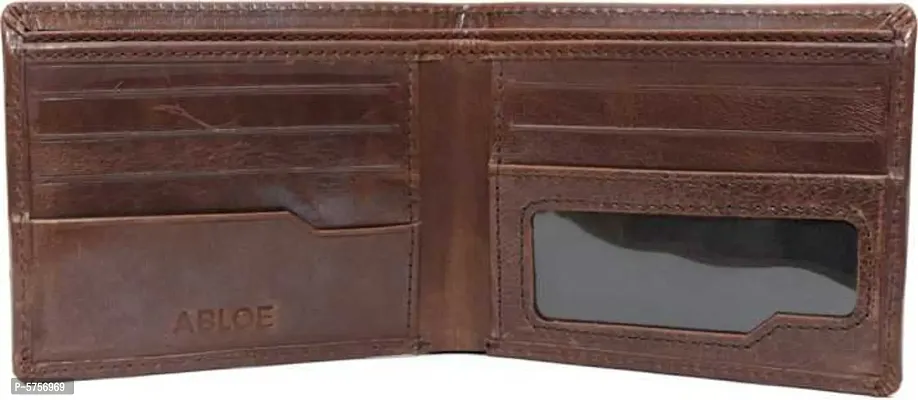 Stylish Solid Brown Genuine Leather Wallet For Men-thumb3