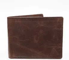 Stylish Solid Brown Genuine Leather Wallet For Men-thumb1