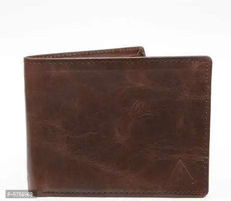 Stylish Solid Brown Genuine Leather Wallet For Men-thumb2