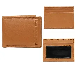 Stylish Solid Tan Genuine Leather Wallet For Men-thumb2