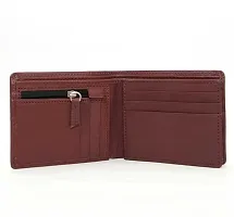 Stylish Solid Maroon Genuine Leather Wallet For Men-thumb1