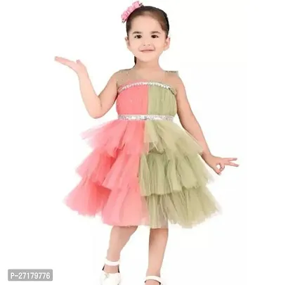 Fabulous MultiColor Net Printed Frocks For Girls