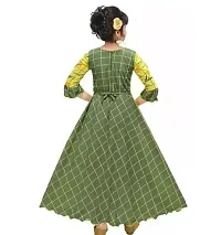 Fabulous Green Cotton Blend Printed Frocks For Girls-thumb1
