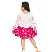 Fabulous Pink Cotton Blend Printed Frocks For Girls-thumb1