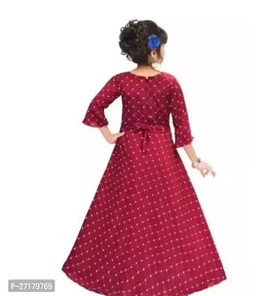 Fabulous Red Cotton Blend Printed Frocks For Girls-thumb2