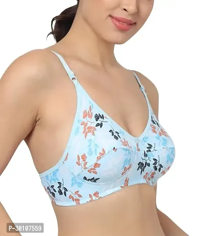 Stylish Blue Cotton Solid Bras For Women-thumb0