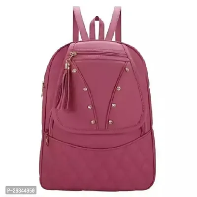 Stylish PU Backpack For Women (Maroon)-thumb0