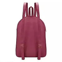 Stylish PU Backpack For Women (Maroon)-thumb2