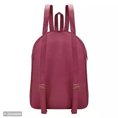 Stylish PU Backpack For Women (Maroon)-thumb3