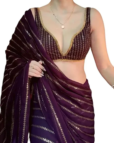 Trending Georgette Saree with Blouse piece