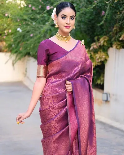 Women's Kanjivaram Jacquard Silk Saree