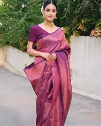 Women's Kanjivaram Jacquard Silk Saree-thumb2