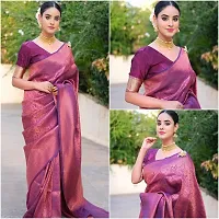 Women's Kanjivaram Jacquard Silk Saree-thumb3