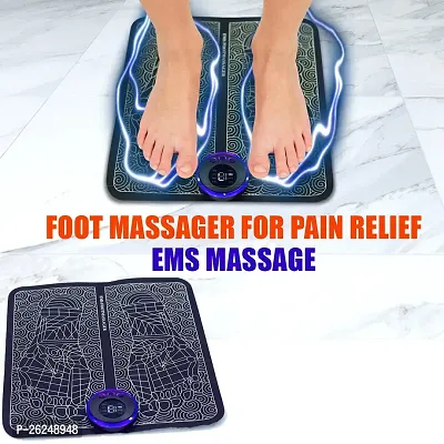 Electric EMS Feet Massage Mat Machine| Wireless| Rechargeable| Portable| Foldable with 8 Mode/19 Intensity Levels for Ultimate Pain Relief for Body| Legs| Foot for Men/Women|-thumb0