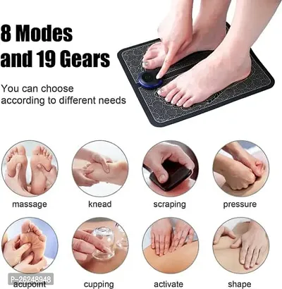 Electric EMS Feet Massage Mat Machine| Wireless| Rechargeable| Portable| Foldable with 8 Mode/19 Intensity Levels for Ultimate Pain Relief for Body| Legs| Foot for Men/Women|-thumb2