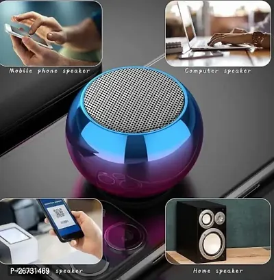 New  Colorful Wireless Bluetooth Speakers Mini Electroplating Round Steel Speaker.-thumb3