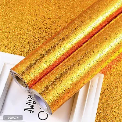 Waterproof, Oil-Proof Kitchen Aluminium Foil Paper with Self-Adhesive Sticker | Golden.-thumb2