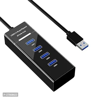 USB Hub with Type c OTG Dongle, USB Hub 7 Ports, 1 x 3.0 Port Cable Side, and 6 x 2.0 Ports, Hub for Laptop, 7-Port Hub with Individual Switches and Lights, High Speed Hub (Black).