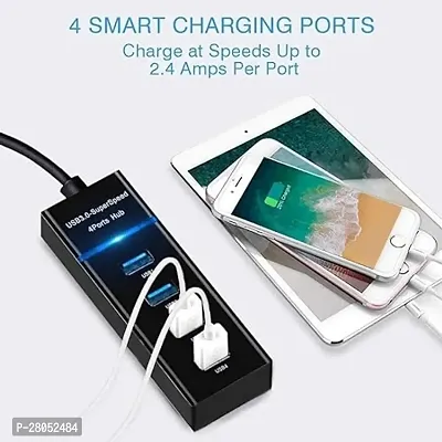 4 Port USB 3.0 Hub with Hi-Speed Data Transfer, LED Indication, 15cm Cable, Backward Compatible, Multi Device Connection, Plug Play Usage-thumb2