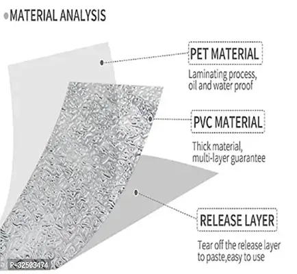 Oil Proof Waterproof  Heat Resistant Aluminum Foil Stickers, (Self Adhesive Paper) | 60 X 200CM-thumb4