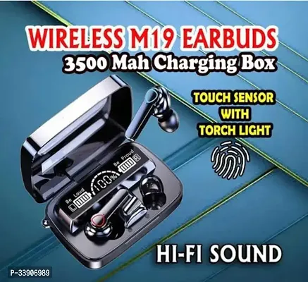 M19 Wireless Earbuds TWS 5.1 Large Screen Dual LED Digital Display Touch Bluetooth Headphones Mini Compact Portable Sports Waterproof Stereo In Ear Earphones-thumb0