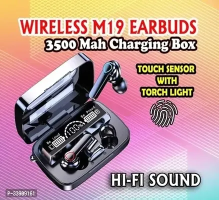 M19 Wireless Earbuds TWS 5.1 Large Screen Dual LED Digital Display Touch Bluetooth Headphones Mini Compact Portable Sports Waterproof Stereo In Ear Earphones-thumb0