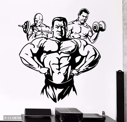 marvellous Vinyl Body Building Wall Sticker, 64 x 59 cm, Black