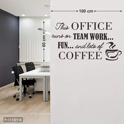 marvellous The Office Runs on Teamwork. Fun and Lots of Coffee Wall Sticker for Restaurant and Cafeteria-thumb2