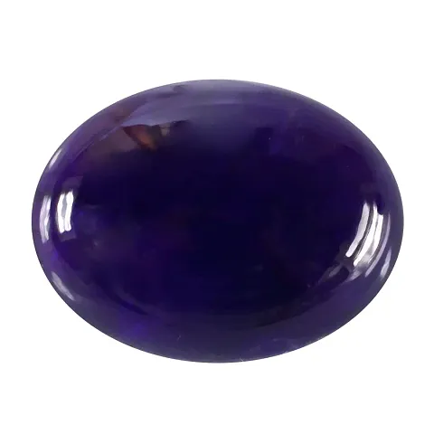 Cabochon Amethyst Gemstone 3.25 Ratti 2.95 Carat Katela Oval Shape Rashi Ratan