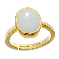 Natural Gold Plated Adjustable Opal 3.25 Ratti Stone Ring Oval Shape Cabochon Cut for Men And Women in Size 6 To 15-thumb1