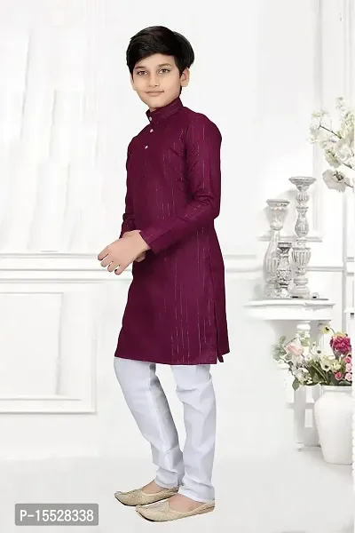 Shree sundha Marketing Presents Beautiful Cotton Fabric Kids Kurta Set for Kids-thumb3