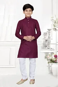 Shree sundha Marketing Presents Beautiful Cotton Fabric Kids Kurta Set for Kids-thumb1