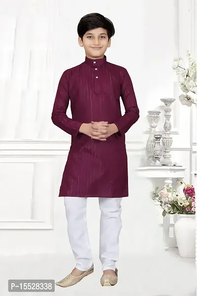 Shree sundha Marketing Presents Beautiful Cotton Fabric Kids Kurta Set for Kids-thumb2