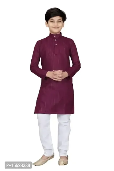 Shree sundha Marketing Presents Beautiful Cotton Fabric Kids Kurta Set for Kids-thumb0