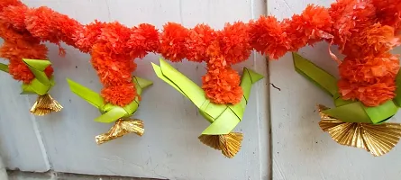 KPH Rajasthani Diwali toran Artificial Marigold Flower Genda Phool with Parrot Toran Bandarwar for Main Entrance Door Diwali/Festival Occasion Pack of 1-thumb2