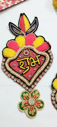 KPH Rajasthani Handmade Buti, Shubh labh Door Hanging Unique, buti for Decoration, shubh labh Hanging, shubh labh for Diwali Decoration, Diwali Decor Pack of 1 Pai-thumb2