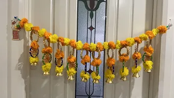 KPH Rajasthani Diwali Entrance Door Toran Artificial Marigold Garlands Flowers Door Toran Door Hanging Pack of 1-thumb1