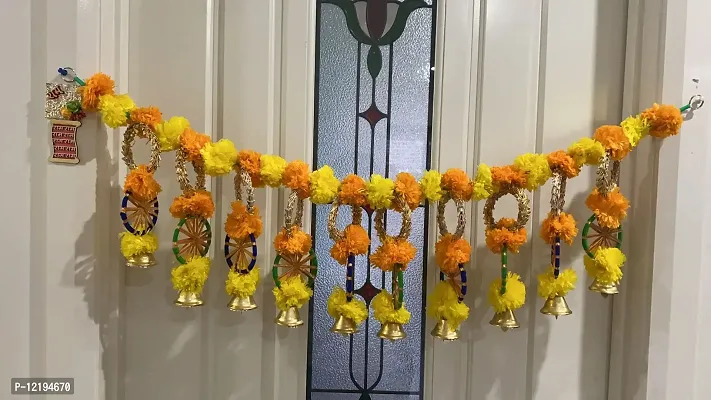 KPH Rajasthani Diwali Entrance Door Toran Artificial Marigold Garlands Flowers Door Toran Door Hanging Pack of 1-thumb2