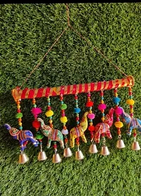 KPH Rajasthani Handmade Cloth Elephent Multicolour Chunari Cloth for Door Hanging Pack of 2-thumb2