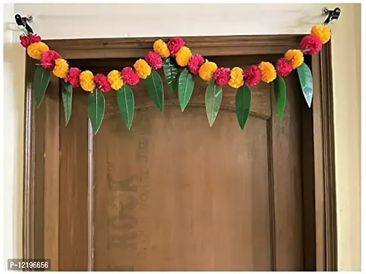 KPH Rajasthani Artificial Marigold Genda Bandhanwar ,Toran for Diwali, Festival, Event Home Decoration Pack of 1-thumb2