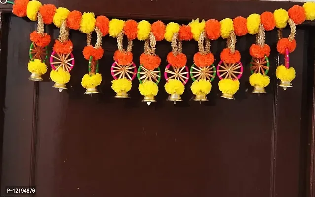 KPH Rajasthani Diwali Entrance Door Toran Artificial Marigold Garlands Flowers Door Toran Door Hanging Pack of 1-thumb0