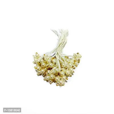 Indian Petals Multi Purpose Handmade, Jewelry, Fabric Fringe Bead Tassel - 11802, Pack of 50 (White)