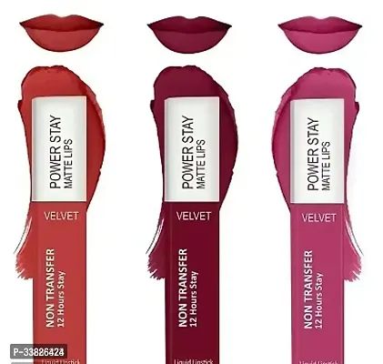 2 in 1 Long Lasting Matte Lipstick Pack Of 3-thumb0