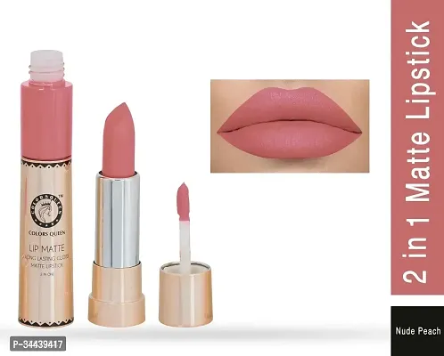 2 In 1 Long Lasting Matte Lipstick-Nude, Peach-thumb0